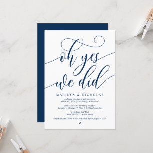 Hochzeitsfluchtparty, Oh ja, wir haben es getan Einladung