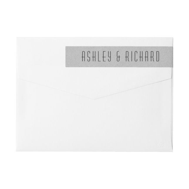 Hochzeitsfolie aus grauem rustikalem Kraftpapier r (Rückseite)