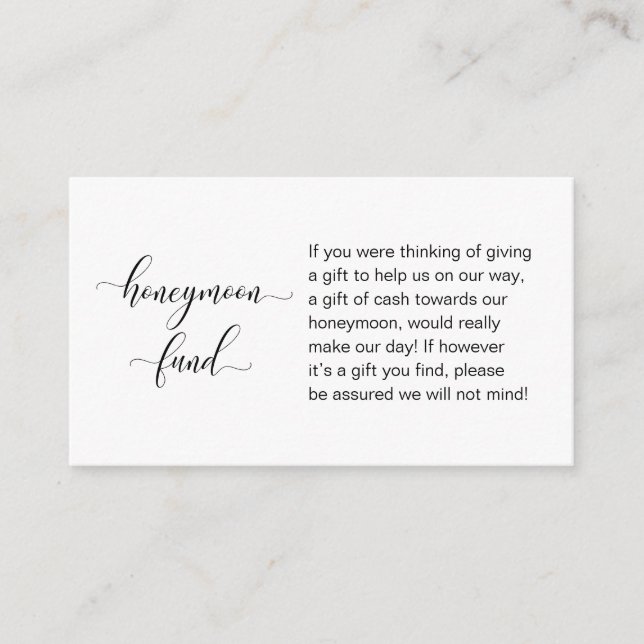 Hochzeitsfond, moderne handgeschriebene Schrift Begleitkarte (Vorderseite)