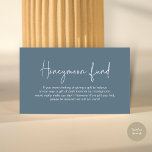 Hochzeitsfond, moderne handgeschriebene Schrift Begleitkarte<br><div class="desc">Feiern Sie den Beginn Ihrer Reise zusammen mit unserer eleganten "Flitterwochen-Fond" Hochzeitseinladung eingeschlossen Karte. Mit einer raffinierten Mischung aus moderner Schrift und romantischem Ambiente, in zeitlos staubblauem Design, ist jede Karte sorgfältig darauf ausgelegt, den Kern Ihres besonderen Tages zu vermitteln. Diese Karte eignet sich perfekt für Paare, die einen einzigartigen...</div>