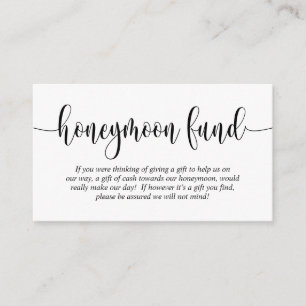 Hochzeitsfond und Wunsch, moderne Schrift Begleitkarte