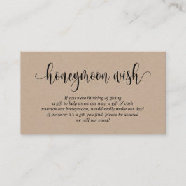 Hochzeitsfonds oder Wish, Brown Kraft Begleitkarte