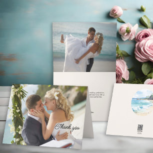 Hochzeitsfoto 2 Bild Strand Thema Dankeskarte
