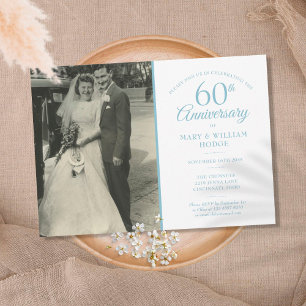 Hochzeitsfoto 60. Jubiläum Diamant‑Konfetti Einladung