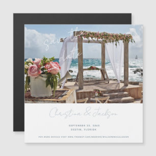 Hochzeitsfoto am Strand Save-the-Date Magneteinladung
