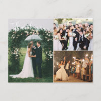 Hochzeitsfoto-Collage Dankeschön Blanko-Rückseite