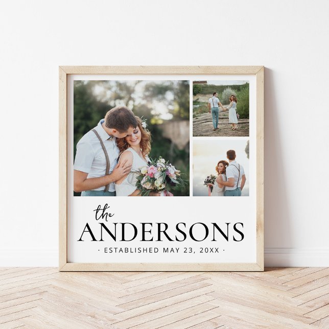 Hochzeitsfoto-Collage mit Monogramm Poster (Von Creator hochgeladen)