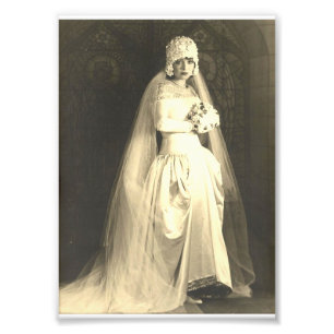 Hochzeitsfoto der Braut im Vintage-Stil Fotodruck