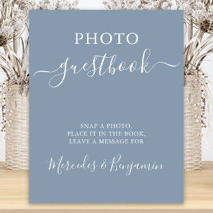 Hochzeitsfoto-Gästebuch Moderne Kalligrafie Staubb Poster