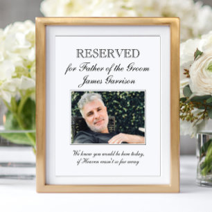 Hochzeitsfoto-Gedenktafel für den Vater des Bräuti Poster