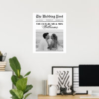 Hochzeitsfoto im Stil einer alten Zeitung