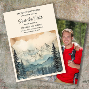 Hochzeitsfoto mit Bergkulisse - Speicherdatum  Save The Date