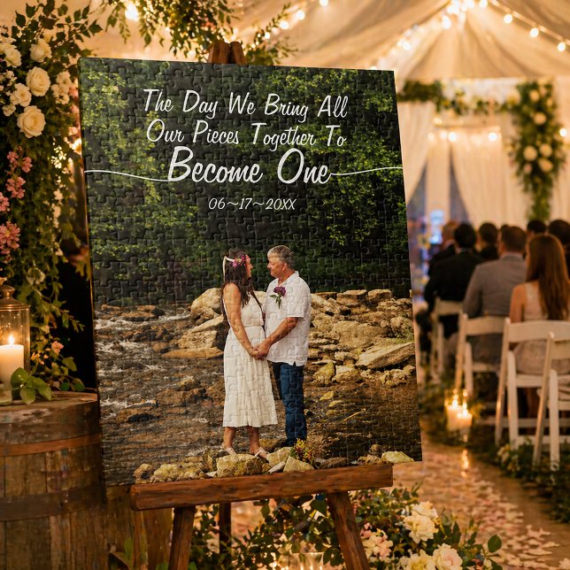 Hochzeitsfoto-Puzzle für Paare als individuelles E (Unity Wedding Custom Date Photo Puzzle)