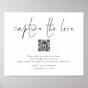 Hochzeitsfoto-Schild QR-Code Erfasse die Liebe Poster