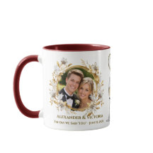 Hochzeitsfoto Upload Personalisierter Becher, Jahr