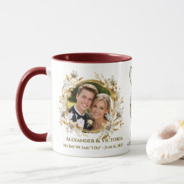 Hochzeitsfoto Upload Personalisierter Becher, Jahr Tasse