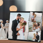 HochzeitsfotoCollage mit vertikalem ZigZag Fotoplatte<br><div class="desc">Erstellen Sie Ihre eigene Hochzeitsplatte mit 4 Ihrer Lieblingsfotos aus dem Foto. Die Bildvorlage ist ein Set bis zum Erstellen einer Foto-Collage mit einem Haupthintergrund-Foto,  überlagert mit den übrigen drei Fotos in einem vertikalen Zickzack. Ihre Bilder werden im Landschaftsformat mit schwarzen Rahmen dargestellt.</div>