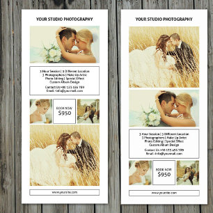 Hochzeitsfotograf Rack Card Vorlage Werbekarte