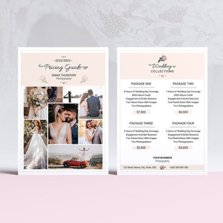 Hochzeitsfotografie-Preisliste Vorlage