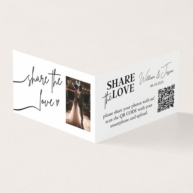 Hochzeitsfreigeben von Fotos mit QR-Code (Vorderseite)