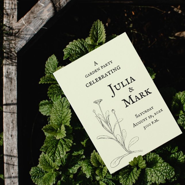 Hochzeitsgarten-Party | Gelbfärbung Einladung (Von Creator hochgeladen)