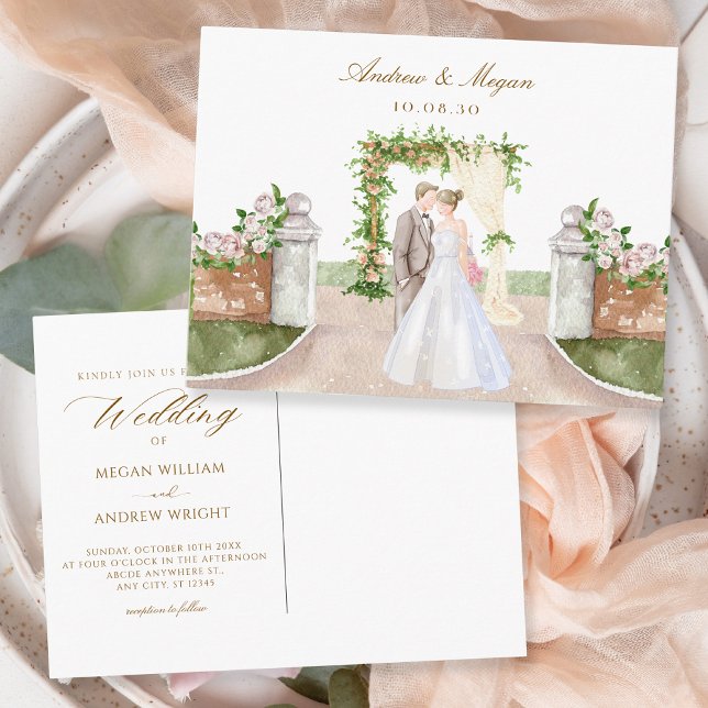 Hochzeitsgarten Wasserfarbe Kunst Postkarte (Von Creator hochgeladen)