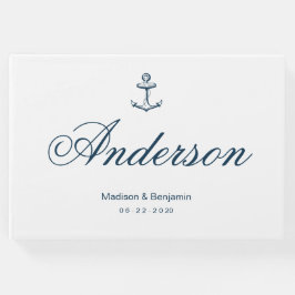 Hochzeitsgast-Buch, Anchor, Navy Blue, Beach Gästebuch