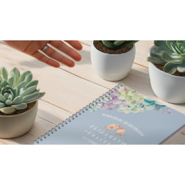 Hochzeitsgast Chic Watercolor Sukkulente Pflanze Notizblock
