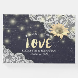 Hochzeitsgast-Gästebuch Lace Sonnenblumen & String Gästebuch