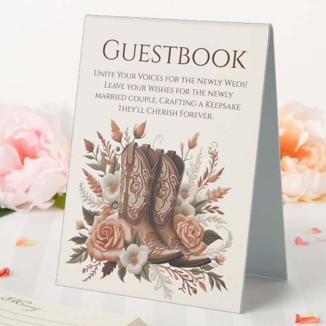 Hochzeitsgast-Gästebuch - Skyschuhe mit Blume Tischaufsteller (In Situ (Hochzeit))