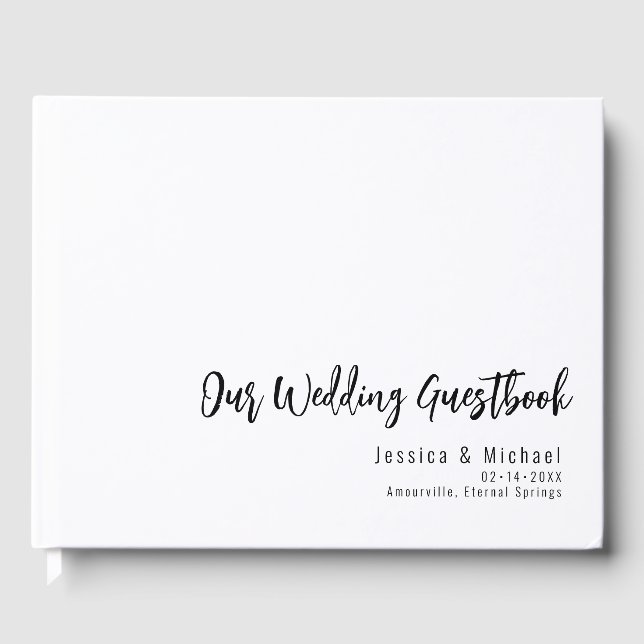 Hochzeitsgast Minimalistisch Elegant Gästebuch (Vorderseite)
