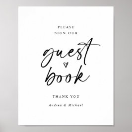 HochzeitsgastBuch Signieren Moderner Minimalistisc Poster