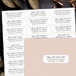 Hochzeitsgäste wenden sich an Labels 27 Empfänger-<br><div class="desc">Diese einfach zu anpassenden Hochzeitsgäste adressieren Labels sind perfekt für Ihre moderne minimalistische Hochzeitsarbeit. Verwenden Sie diese Aufkleber,  um Einladungen schnell und effizient zu adressieren,  die Daten zu speichern,  Dankkarten und vieles mehr zu erhalten. Auf jedem der 27 Labels kann ein anderer Name und eine andere Adresse gedruckt werden</div>