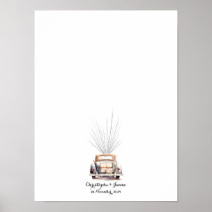 Hochzeitsgästebuch mit Fingerabdrücken und Oldtime Poster