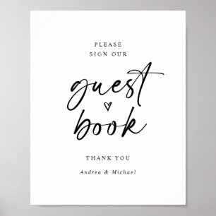 Hochzeitsgästebuch Schild Modern Minimalistisch Lu