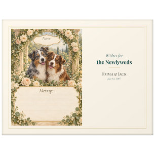 Hochzeitsgästebuch-Wünsche für Australian Shepherd Postkarte