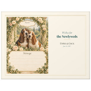 Hochzeitsgästebuch-Wünsche für Basset Hound Postkarte