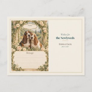 Hochzeitsgästebuch-Wünsche für Basset Hound Postkarte