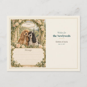 Hochzeitsgästebuch-Wünsche für Cocker Spaniel Postkarte