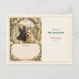 Hochzeitsgästebuch-Wünsche für Scottish Terrier Postkarte