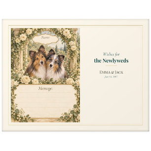 Hochzeitsgästebuch-Wünsche für Shetland Sheepdog Postkarte