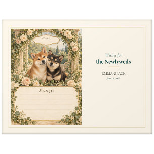 Hochzeitsgästebuch-Wünsche mit Shiba Inu Postkarte