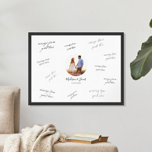 Hochzeitsgästebuchposter mit Foto und Unterschrift Poster