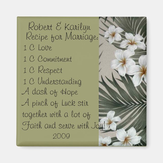 Hochzeitsgastgeschenke Magnet (Vorne)