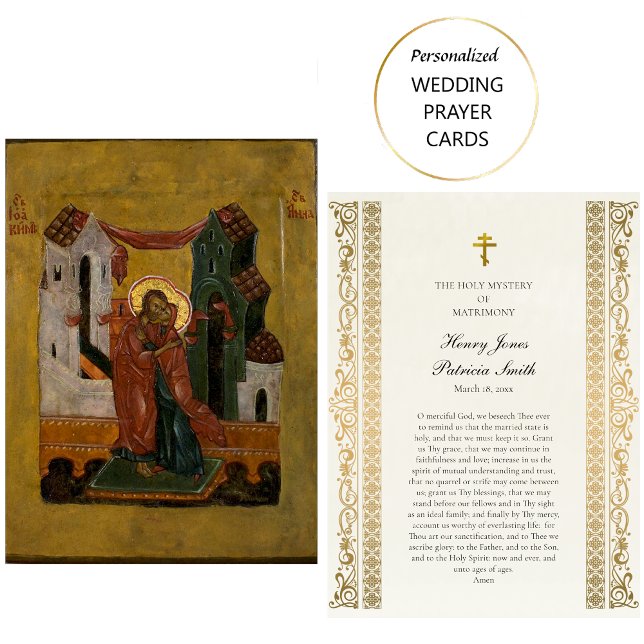 Hochzeitsgebet-Karte Orthodoxe Christliches Symbol Platzkarte (Von Creator hochgeladen)