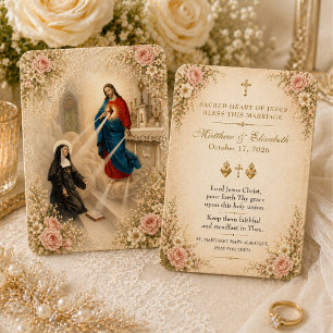 Hochzeitsgebet zum Heiligsten Herzen Jesu St. Marg Visitenkarte