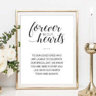 Hochzeitsgedenktafel 'Für immer in unseren Herzen' Poster