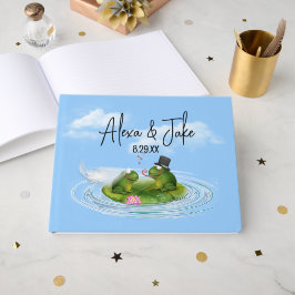 Hochzeitsgefrösche auf Lily Pad Gästebuch