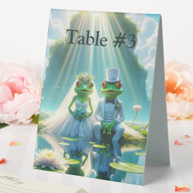 Hochzeitsgefrösche auf Lily Pad Tischaufsteller (In Situ (Hochzeit))