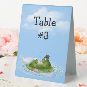 Hochzeitsgefrösche auf Lily Pad Tischaufsteller